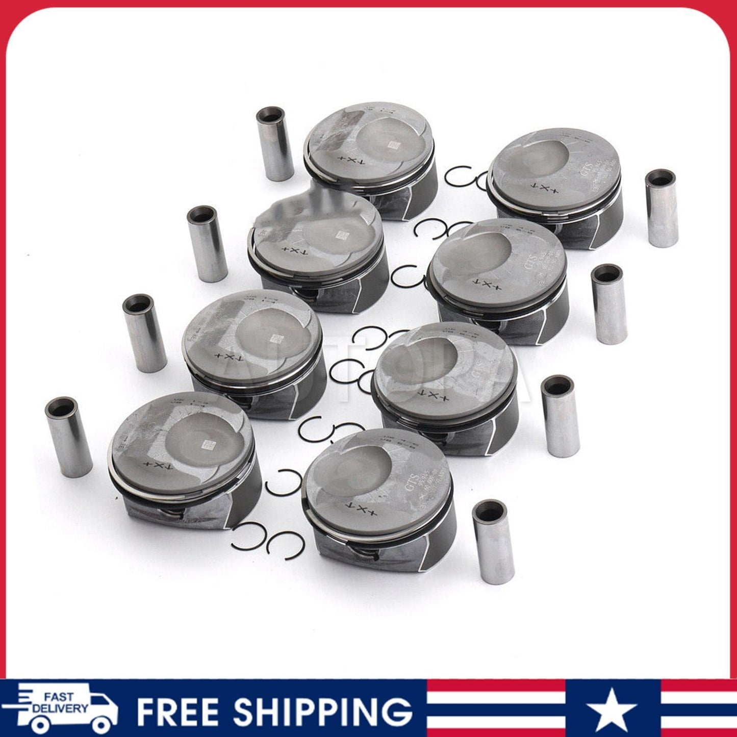8pc Pistons  Rings Kit for Porsche for Cayenne for Panamera S GTS 4.8L V8 957 970