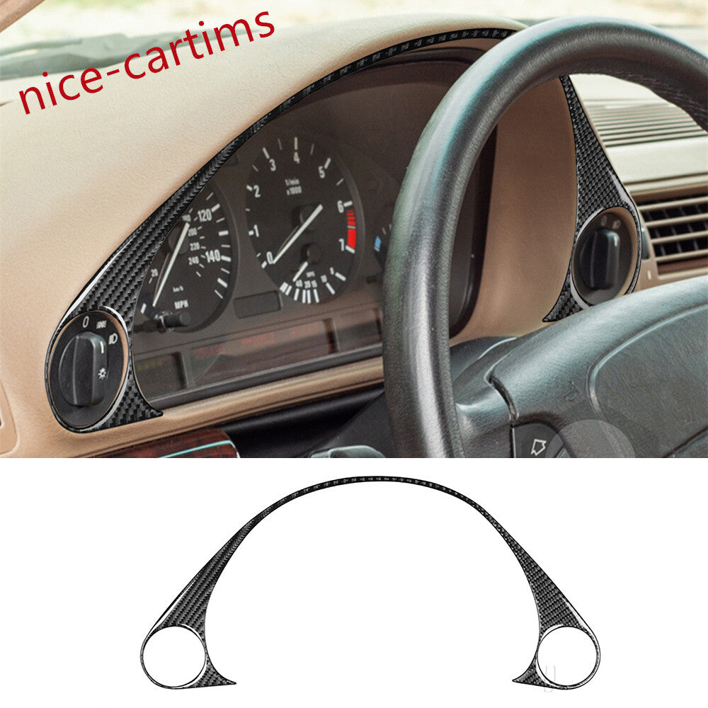 Carbon Fiber Dashboard Speedometer Panel Trim Fit for BMW 7 Series E38 1994-2001