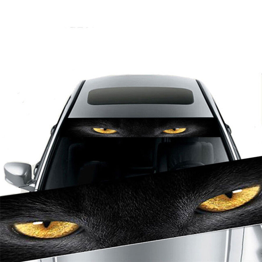 Vinyl Yellow Eye Leopard Decal Windshield Sticker Truck Car Glass Window Decor