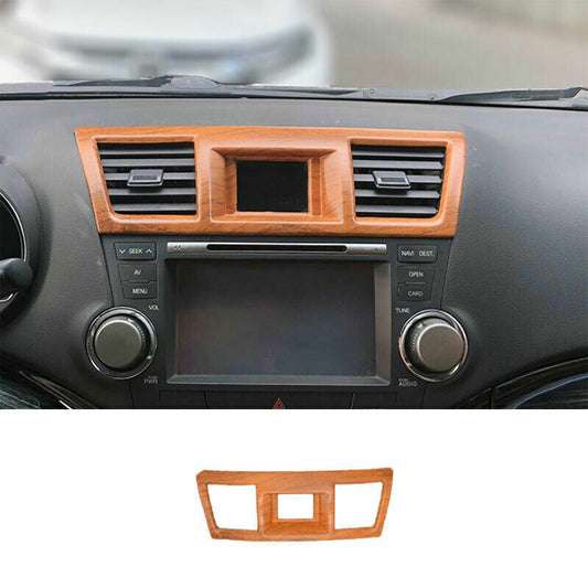 for Toyota Highlander 2008-2013 Wood Grain Dashboard Air Vent Outlet Cover Trim