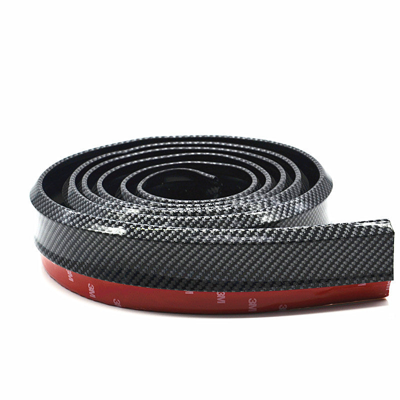 Car Front Bumper Lip Spoiler Protector Rubber Splitter Guard Skirt Carbon Fiber