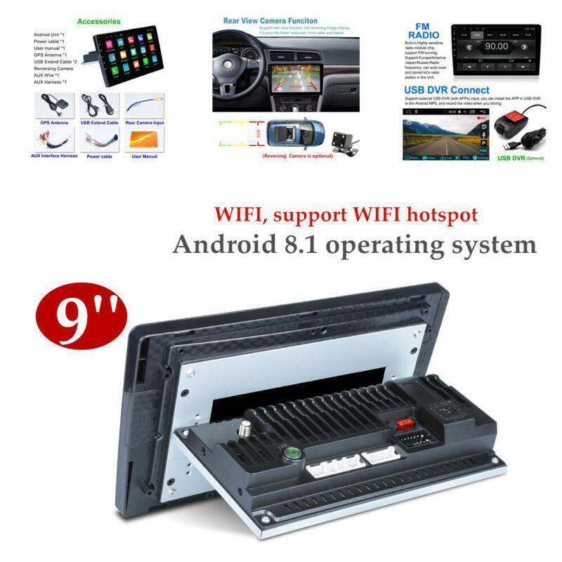 Auto 9 HD 1 Din Android 8.1 Stereo GPS MP5 Player WiFi FM Radio Mirror Link Kit