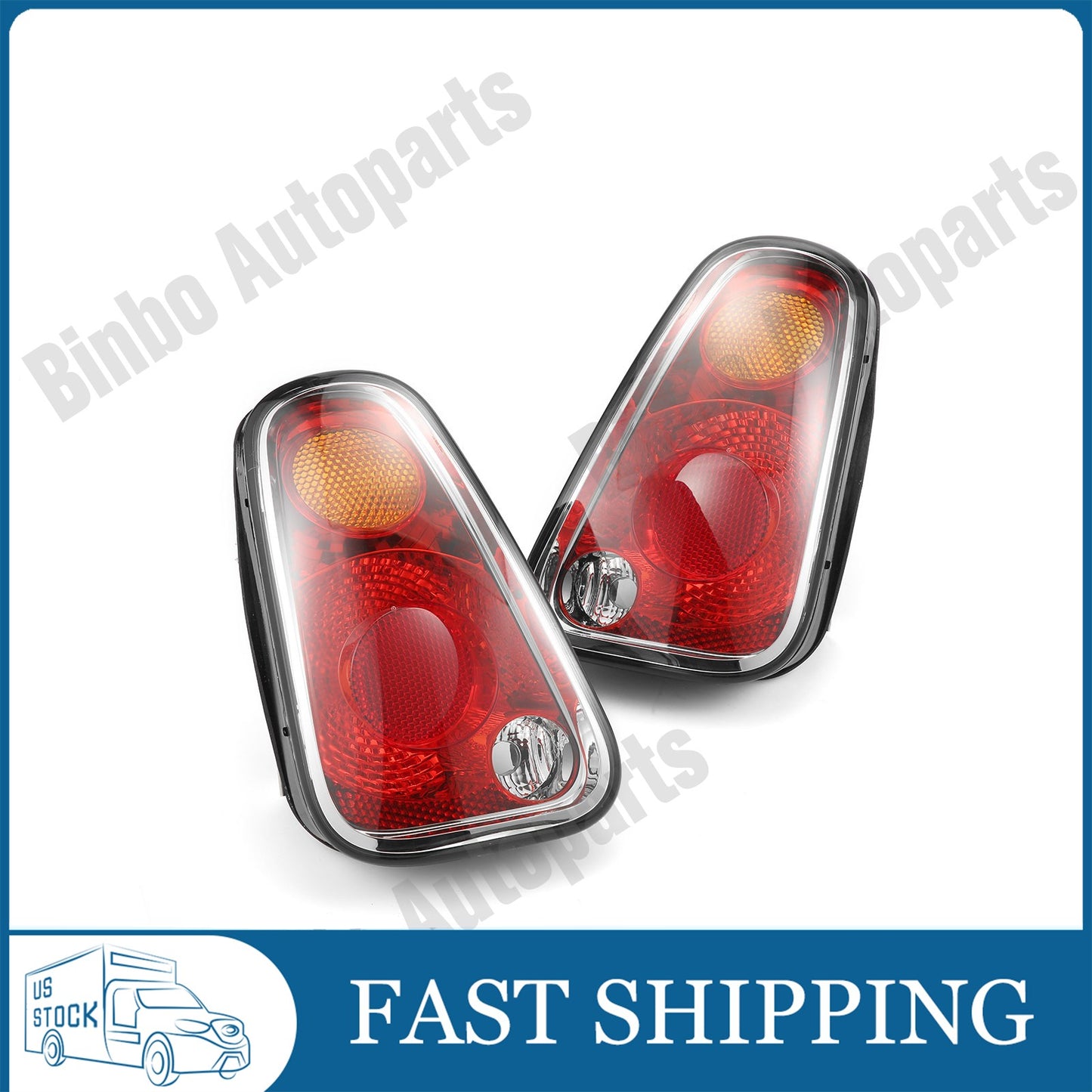 Pair Rear Tail Light Lamp Len Housing Red for Mini Cooper R50 R52 R53 2004-2006