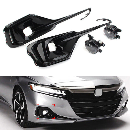 Fog Light Kit With Switch+Wring+Bezel Covers for Honda Accord 2021-2022