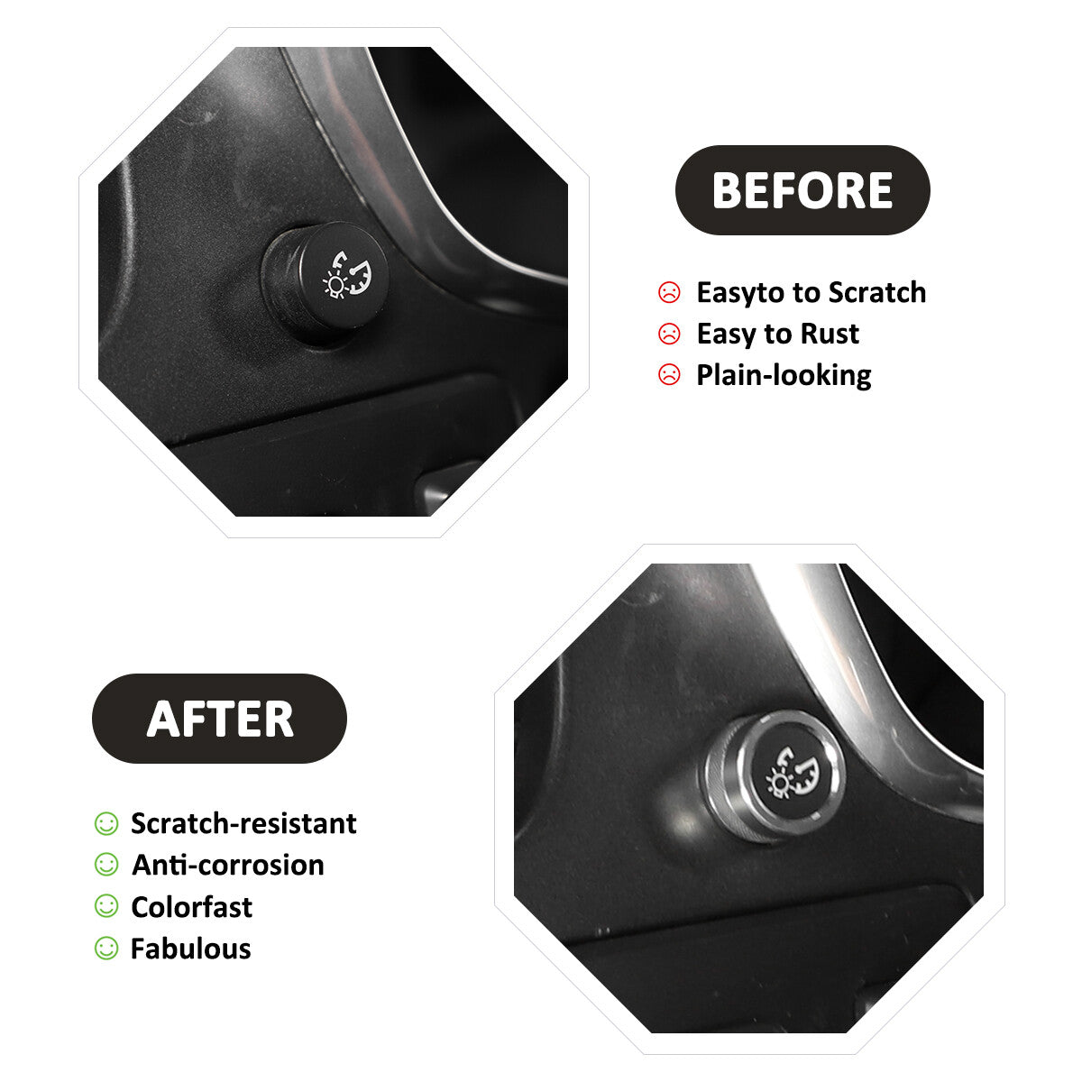 Blue alloy air conditioner switch CD button knob suitable for Toyota Tacoma 2016 - 2020