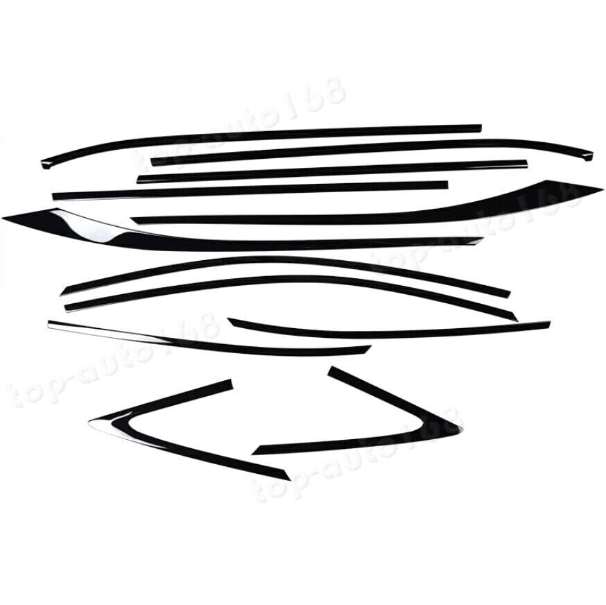 S.Steel Black Frame Windows Strip Cover Trim 12P for Lexus RX 350 350h 23-2024