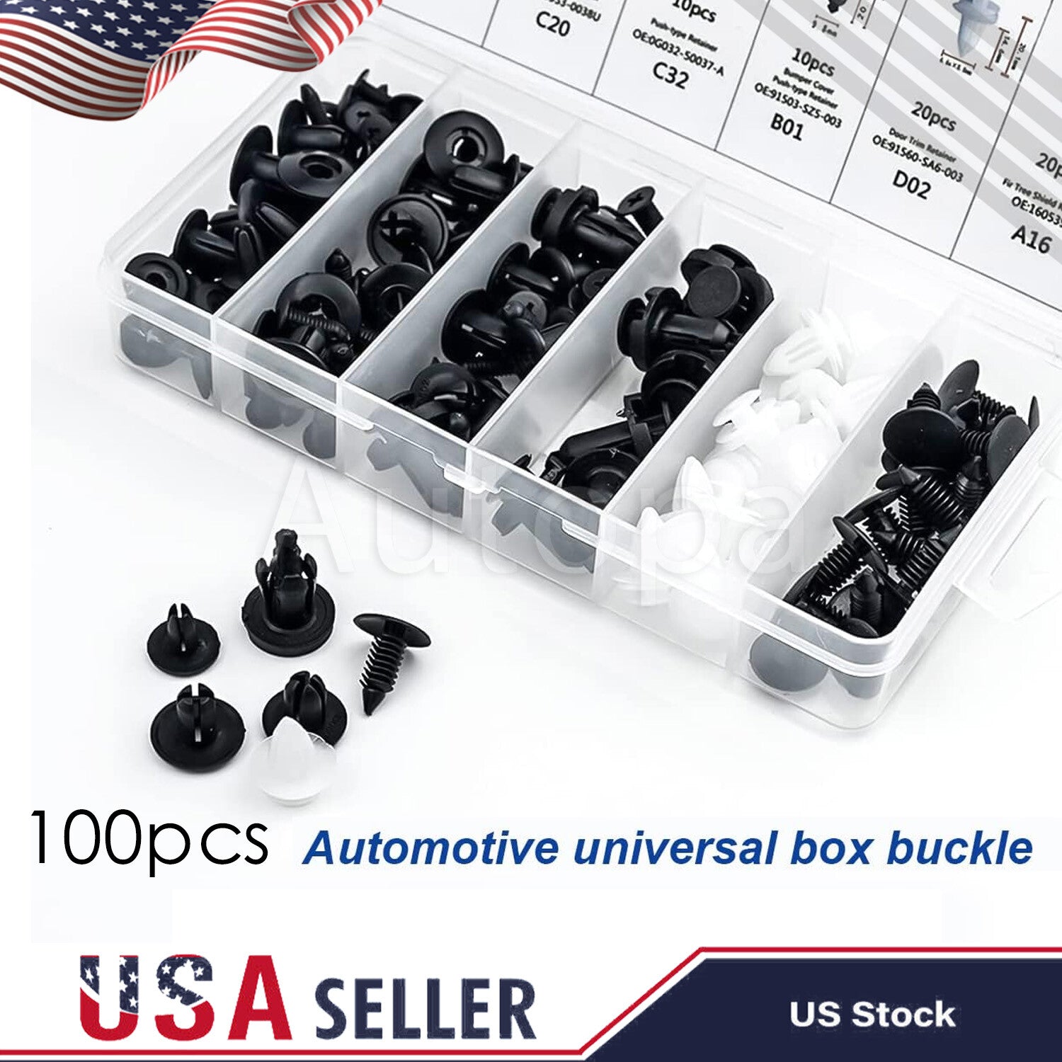 Parts Car Body Plastic Fender Bumper Tool Trim Retainer Fastener Clips Push Pin