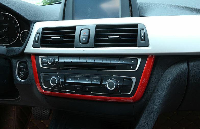 Console U-Type Frame Cover Trim 1PCS for BMW 3 4 Series GT 2013-2019 Red ABS Red