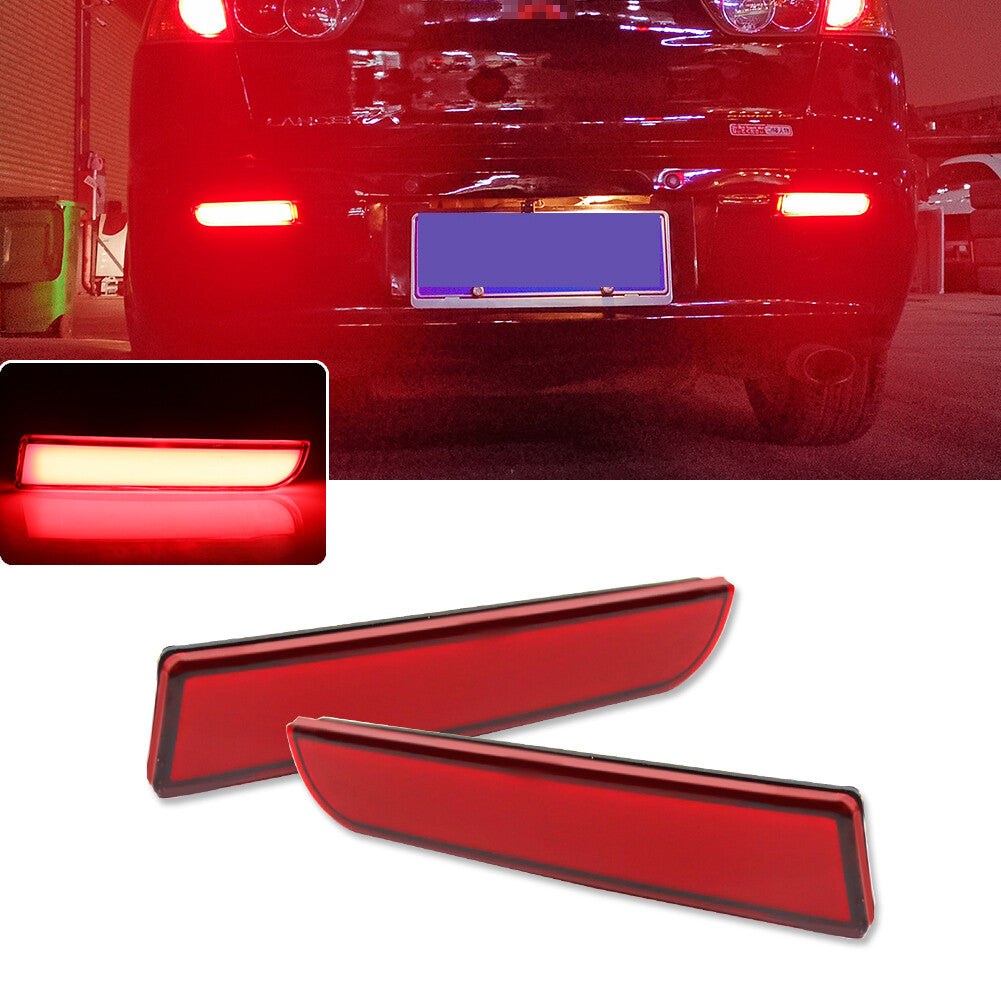 Two red lens bumper reflectors, rear brake lights, and rear fog lights suitable for Mitsubishi Lancer Evo