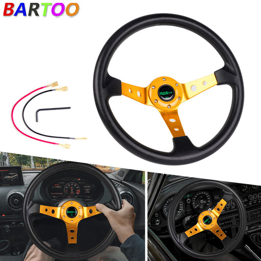 Universal 14 340mm Drifting Racing Steering Wheel 9.5cm Deep Dish