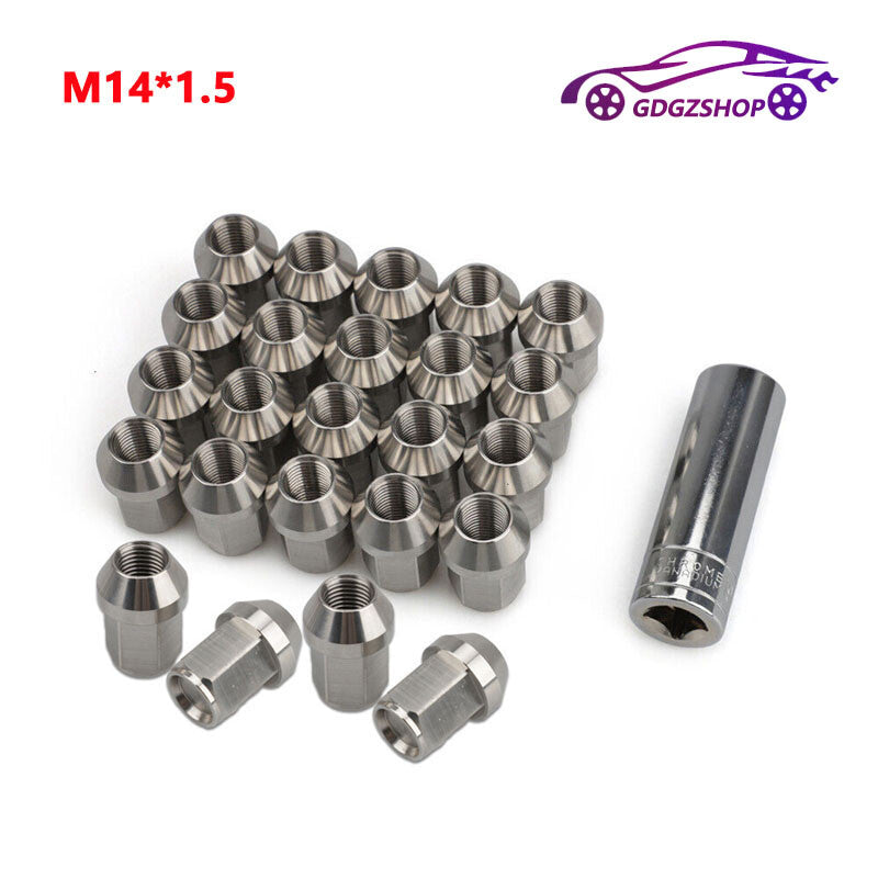 24pcs M141.5 Stainless Steel Wheel Nuts Lug Nuts Universal Hex 19mm Length 35mm
