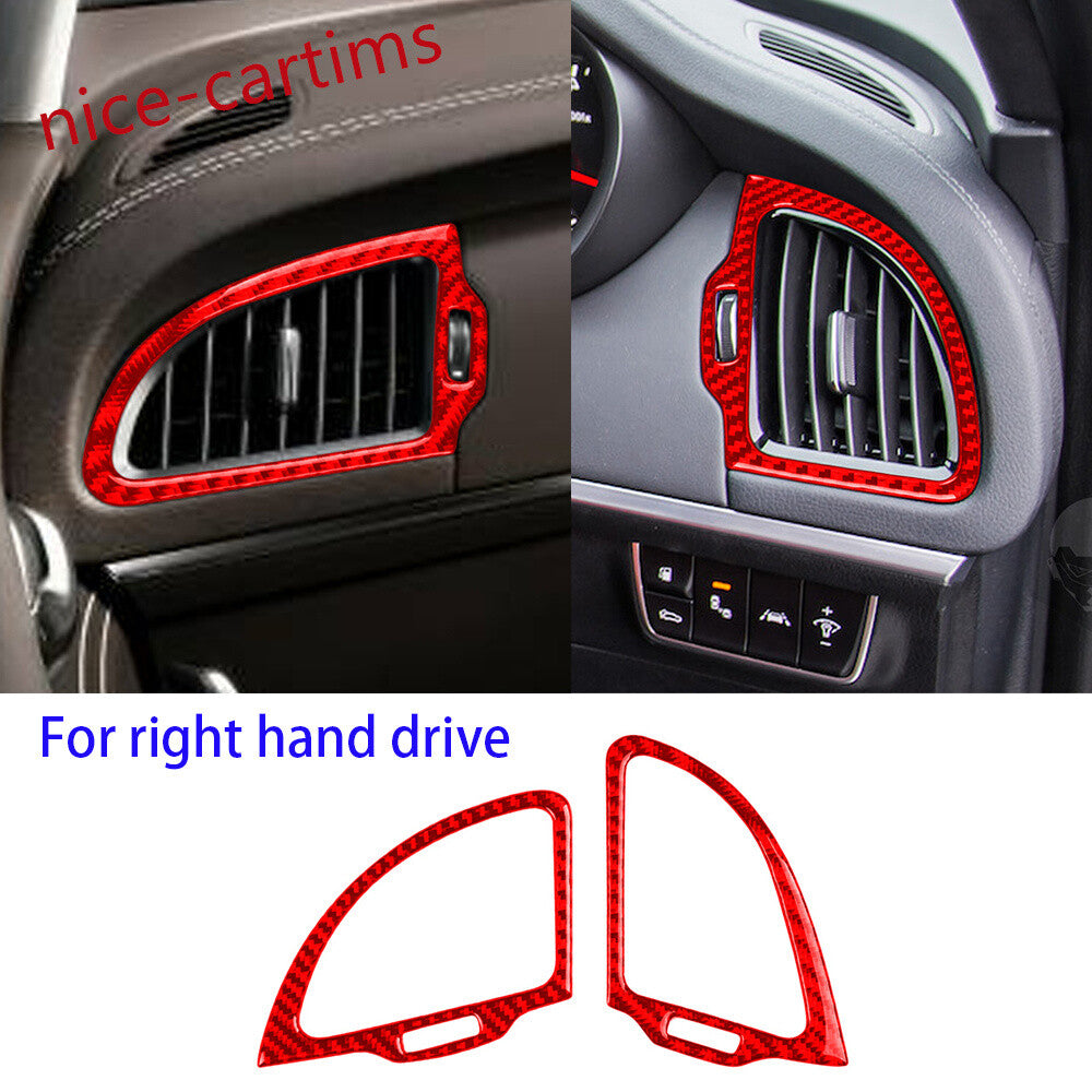Kit for Kia Stinger 2019-23 RHD Side Air Vent Outlet Panel Trim Red Carbon Fiber