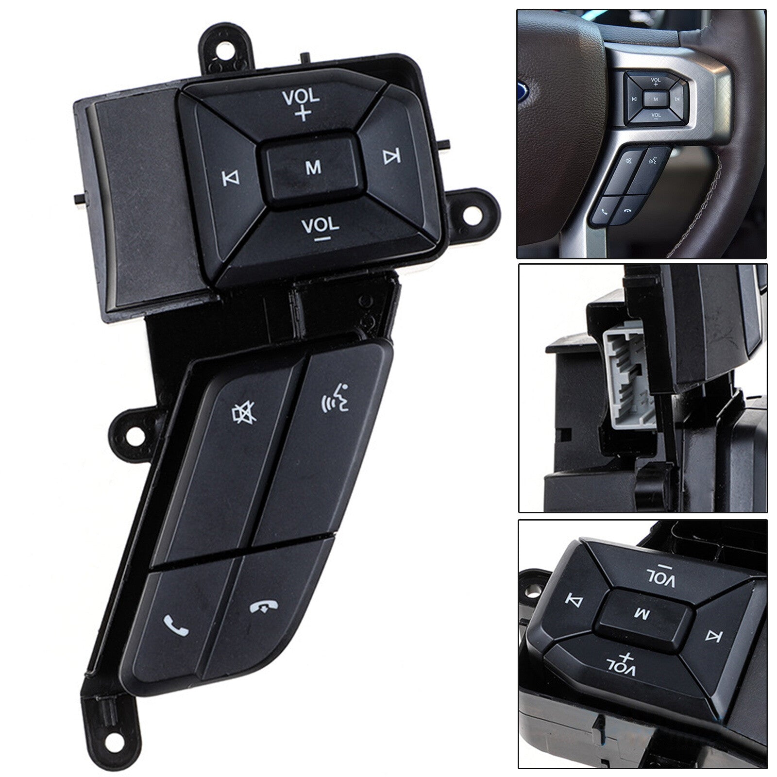 Compatible with the right steering wheel volume synchronization switch button for 15-18 for Ford FL3T-9E740-ECW models.