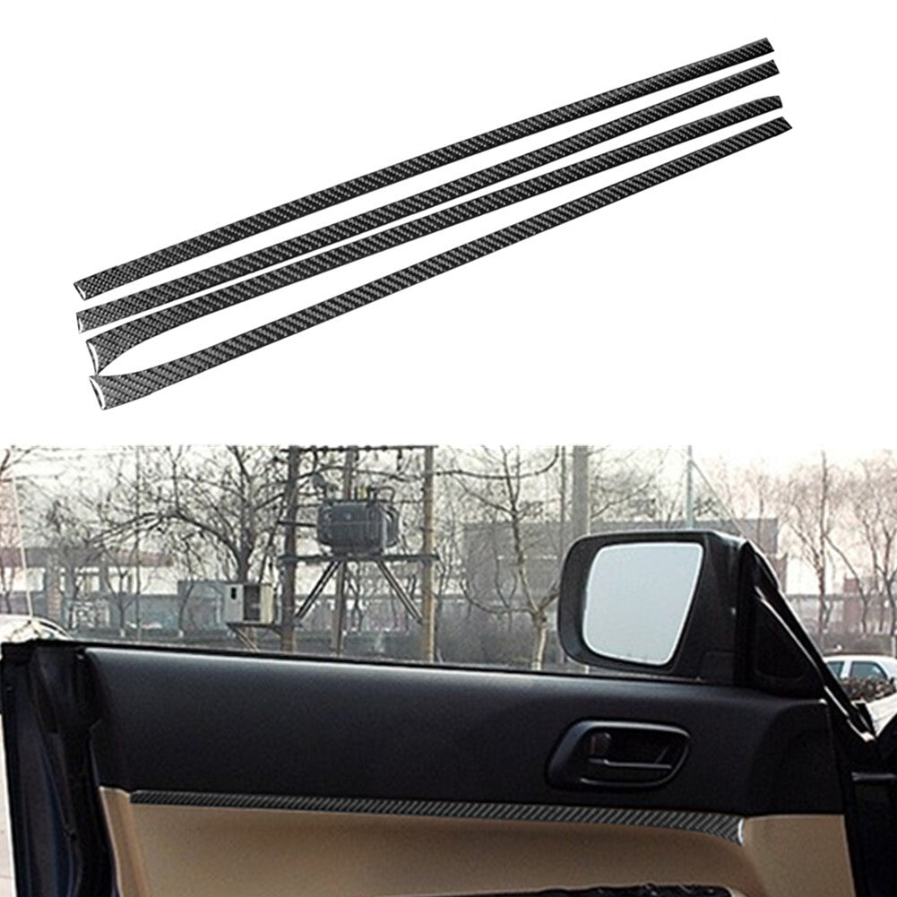 4Pcs Carbon Fiber Inteior Door Strips Trim Cover for Subaru Forester 2005-2008