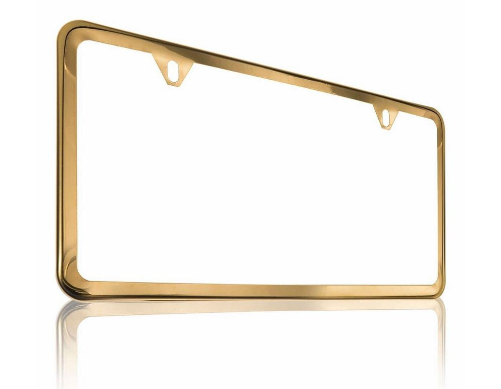1 piece car license plate frame cover cap rear boot trunk gold suitable for Toyota