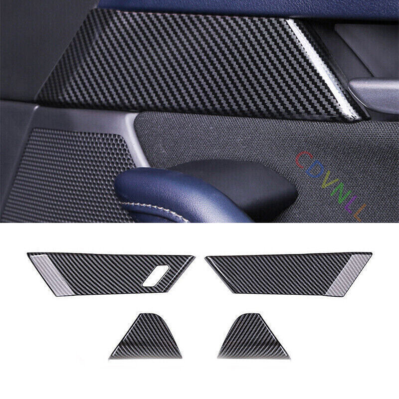 for Mazda CX-30 2020-2024 ABS Carbon Fiber Inner Door Handle Bowl Panel Trim 4P