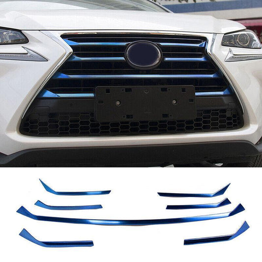 for Lexus NX300h 2015-2017 Blue Steel Front Center Mesh Grille Grill Strip Trim