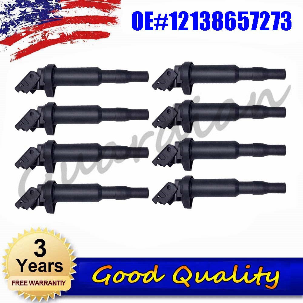 8 Ignition Coils 12138657273 for BMW 135i, 335i, 335is, 335xi, 535i, 550i, 650i, 740i