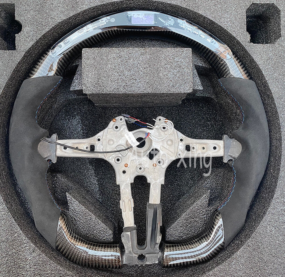 Heated Carbon Fiber Led Alcantara Steering Wheel for BMW M2 M3 M4 M5 M6 F80+Trim