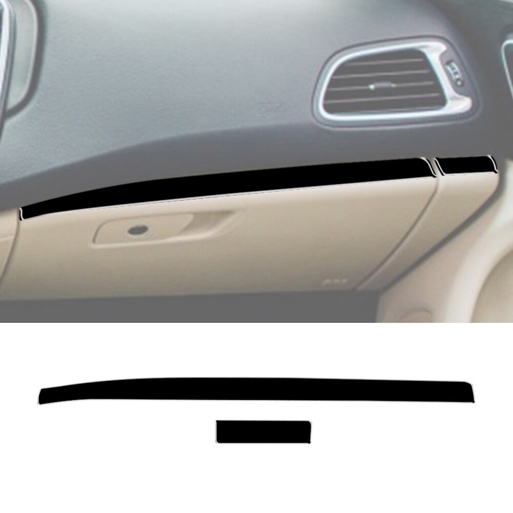 2Pcs Gloss Black Passenger Dashboard Cover Trim for Chrysler 200 2015-2017
