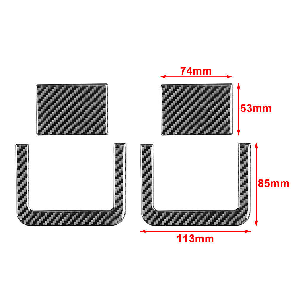 for Toyota Tundra 14-21 4x Carbon Fiber Rear for Seat Adjustment Panel Cover Trim