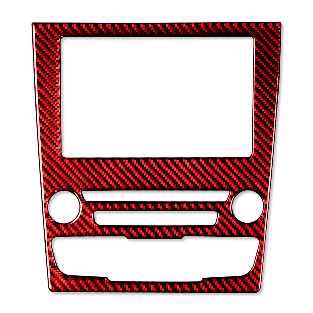 GPS Navigation Panel Cover Trim Carbon Fiber Red for Ford Fusion Mondeo 13-19