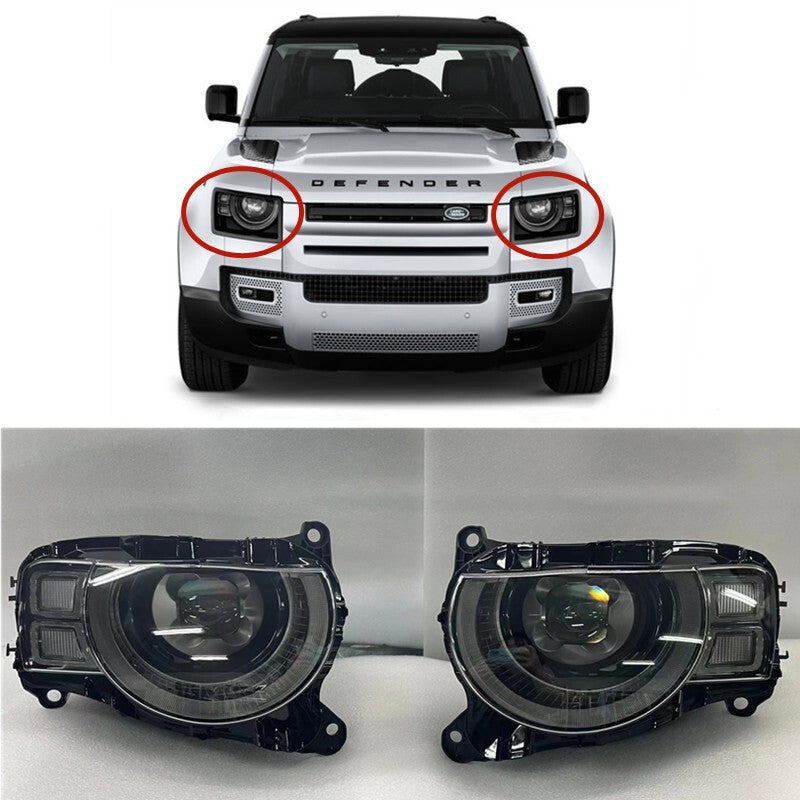 Pair LED Front Premium Headlight Assembly for Land Rover New for Defender 2020-2023