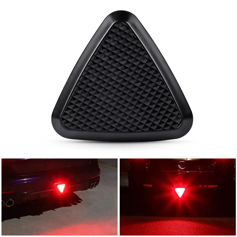 Car Triangle LED Stop Bumper Rear Tail 3rd Brake Light Safety Strobe Universal