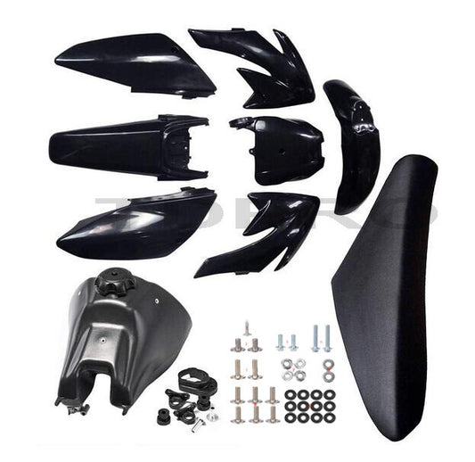 Plastic kit, fuel tank, for seat , and bolts for Honda cRF70 XR70 Dirt bicycles 125/150cc
