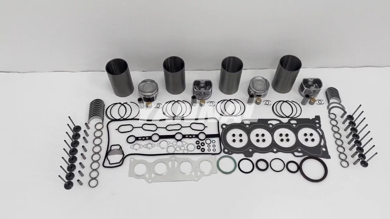 4-piece 1AZ engine overhaul and rebuild kit with gaskets, bearings, and valves for Toyota engines.