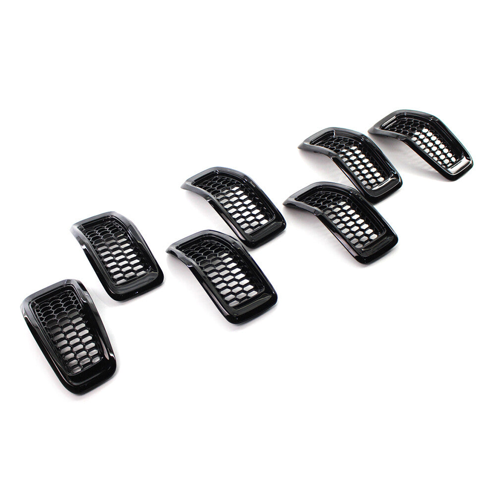 Honeycomb Front Grille Inserts Grill Cover Trim for Jeep Cherokee 2014-2018 15