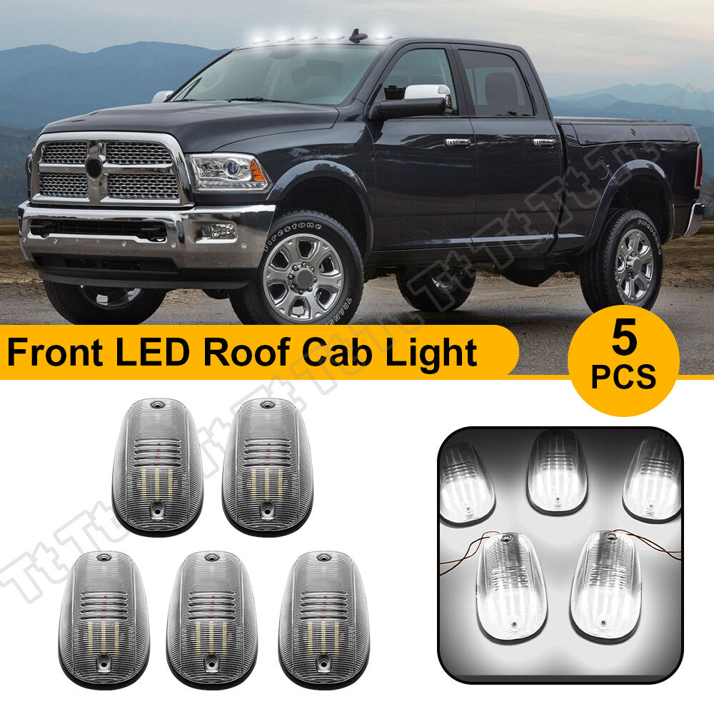 Suitable for 2003-2018 for Dodge for Ram 1500 2500 3500 trucks, white LED cab roof marker lights (5x).