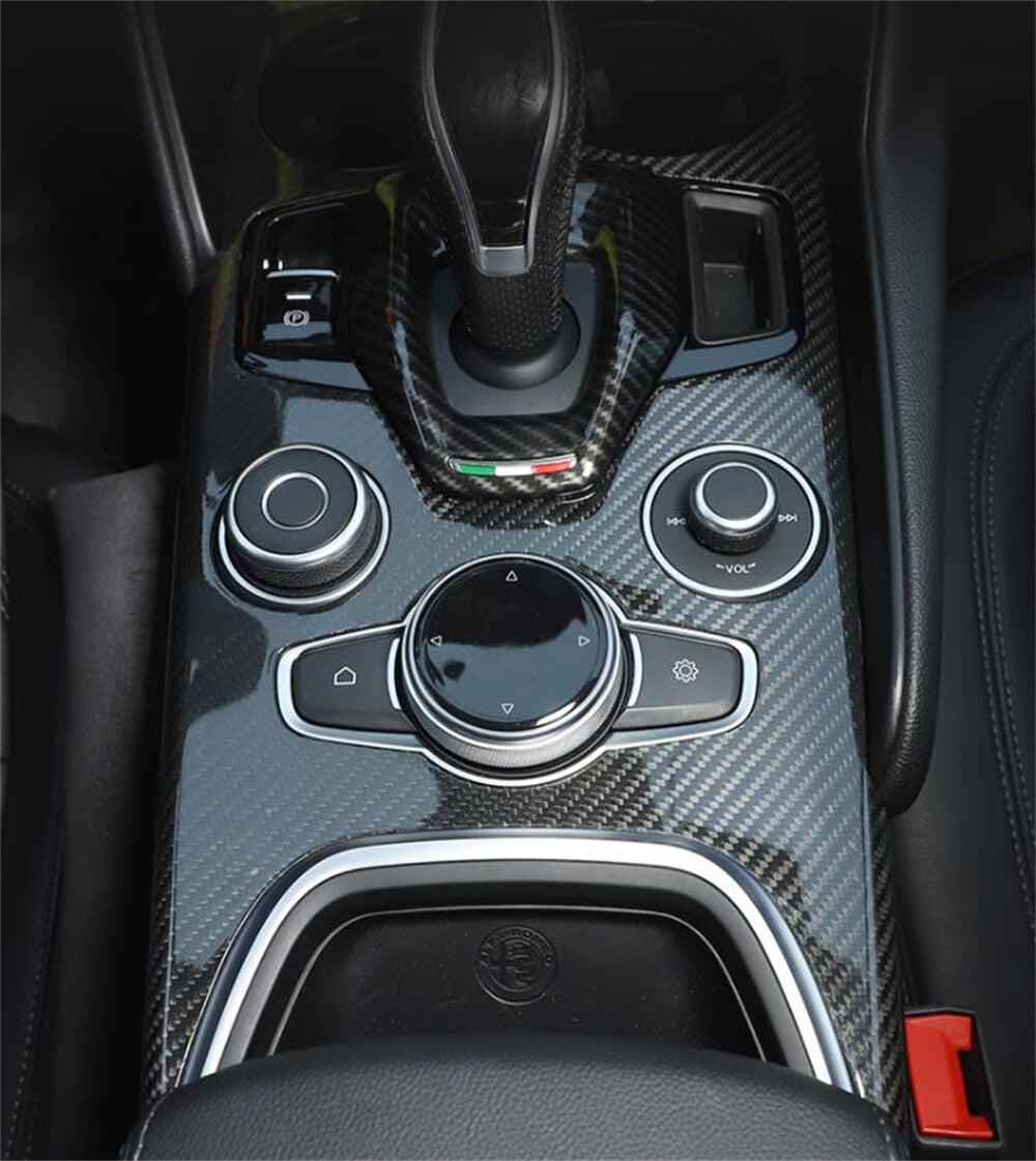 for Alfa Romeo Giulia 2020-2022 Real Carbon Fiber Interior Gear Shift Panel Trim