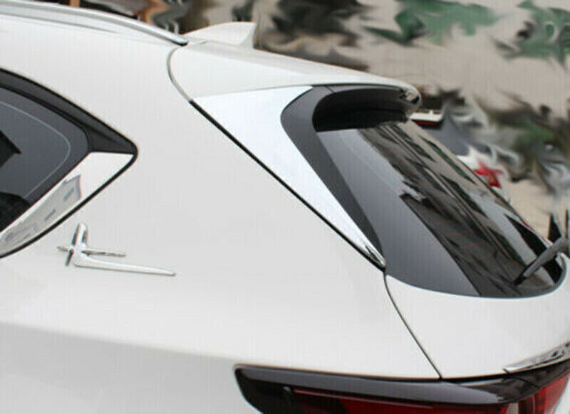 2P for Mazda CX-5 2017-24 Chrome Rear Spoiler Wing Side Window Strip Cover Trim