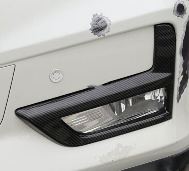 for Nissan Rogue 17-2020 Carbon Fiber Front bumper Fog Light Lamp Frame Trim 2P