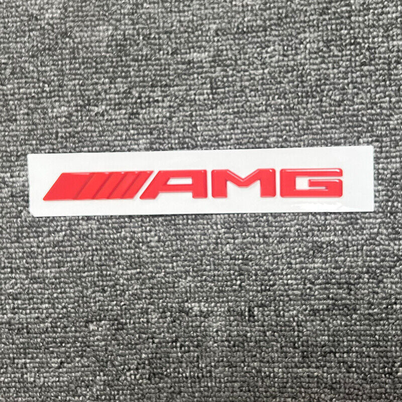 Glossy red AMG rear crank letter badge for Mercedes-Benz
