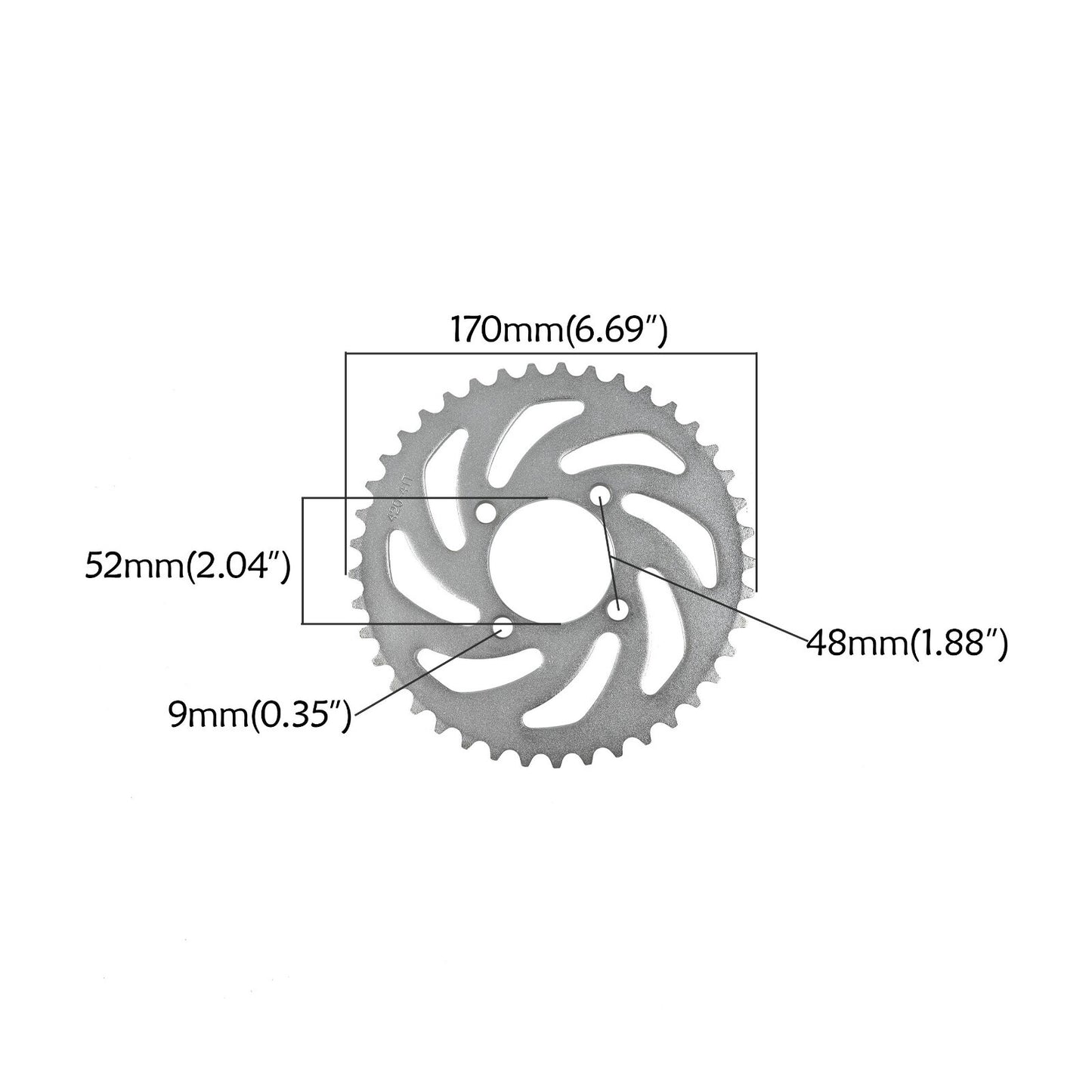 41T 52mm sprocket for 420 chain for Thumpstar Taotao 110cc 125cc Dirt Pit bicycles