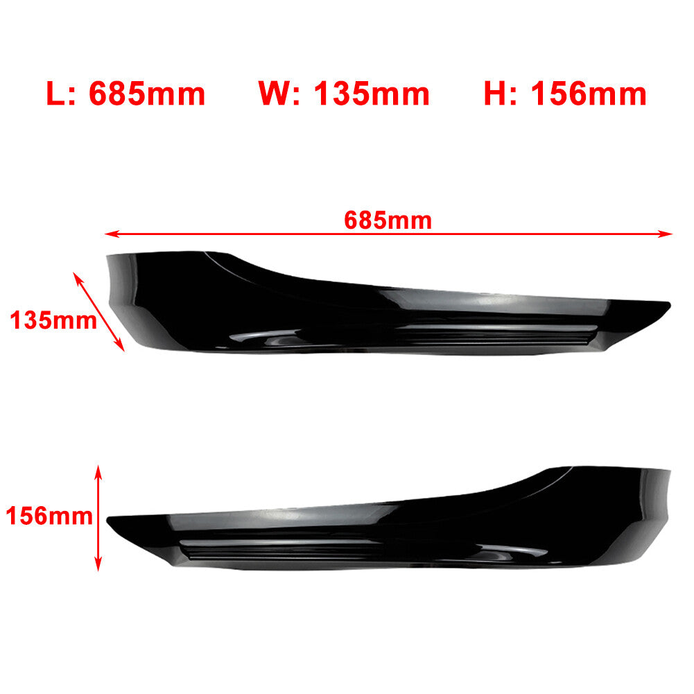 Bright Black Front Bumper Lip Aprons for BMW 3 Series E90 4-Door Sedan 2009-2012