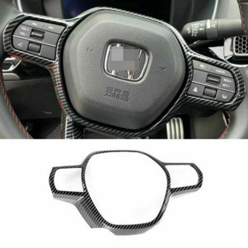for Honda for Civic 2022 2023 Carbon Look Steering Wheel Switch Frame Cover Trims