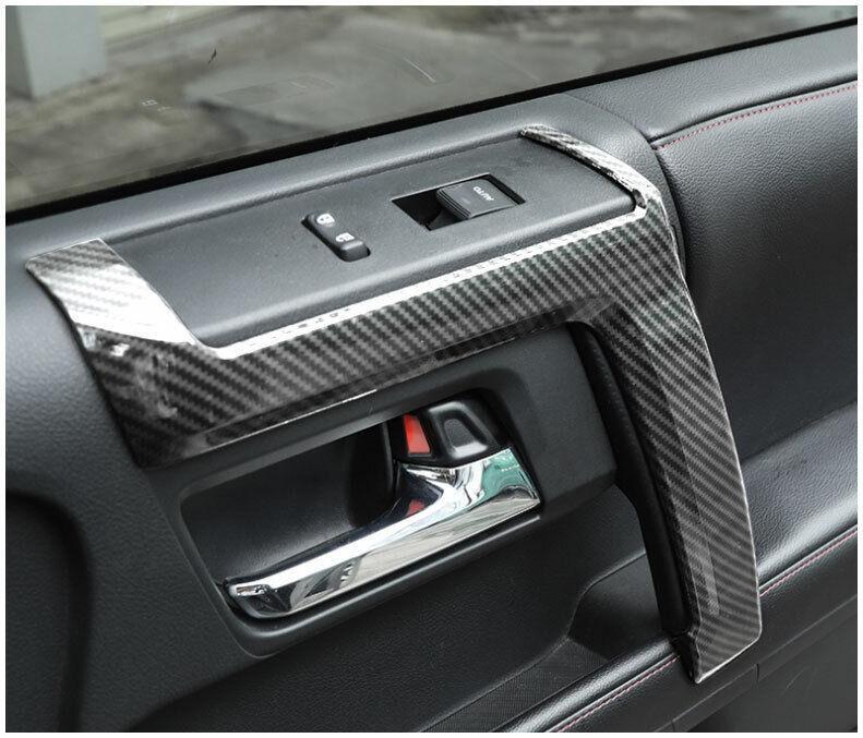 for Toyota 4Runner 2010-2021 Carbon Fiber Grain Inner Door Armrest Panel Cover