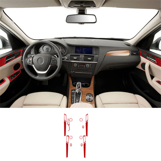 17X Red Carbon Fiber Set Of Door Cover Trim for BMW X3 F25 X4 F26 2011-17 Type B
