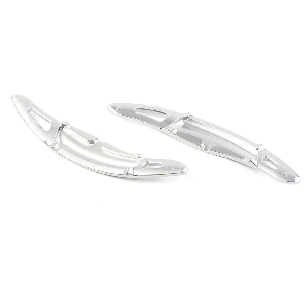 Aluminum Steering Wheel Shift Paddle Gear Shifter for Macan for Cayenne 15-18 Silver