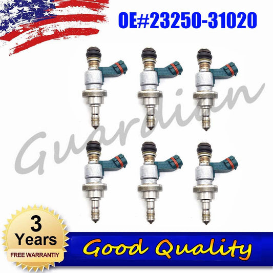 6-piece fuel injector set 23250-31020 for Lexus IS250 2.5L-V6 (2006-2015, 2010, 2011, 2012) 13
