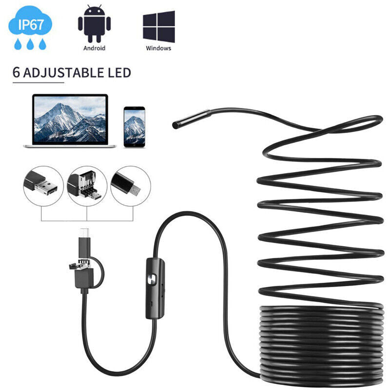 Car Endoscope 8mm Automotive Endoscopy Nspection Micro Borescope Camera Kit