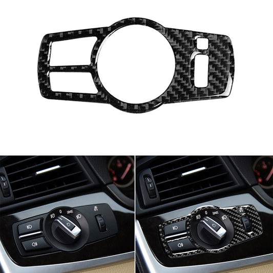 Carbon Fiber Headlight Switch Panel Cover Trim for BMW 5 Series F10 2008-2017
