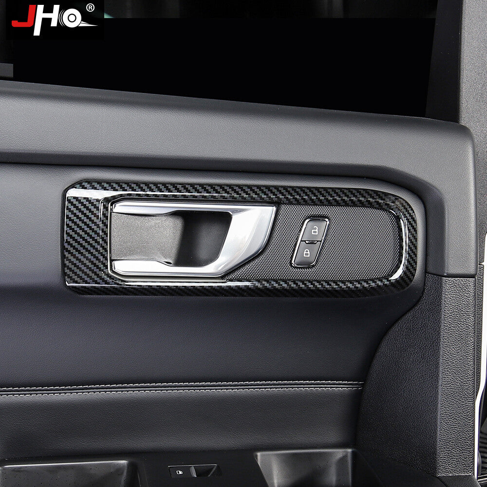 ABS Carbon Fiber Inner Door Handle Bowl Cover Trim Frame for Ford Explorer 2020