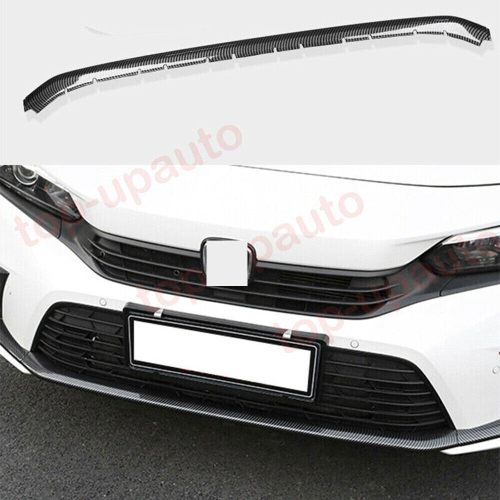 1x for Honda for Civic Sedan 2022-2023 Carbon fiber ABS Front bumper lip cover Strip