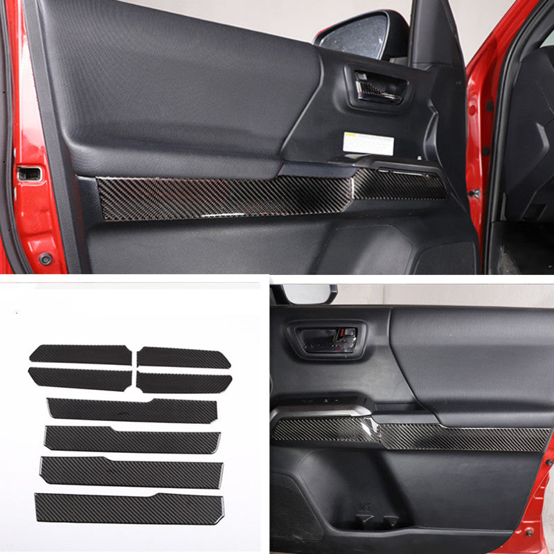 Carbon Fiber Interior Door Molding Strip Decor Trim for Toyota Tacoma 2016-2023
