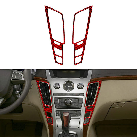 2X Red Central Console Air Vent Frame Cover Trim for CADILLAC CTS SPORT 2008-UP