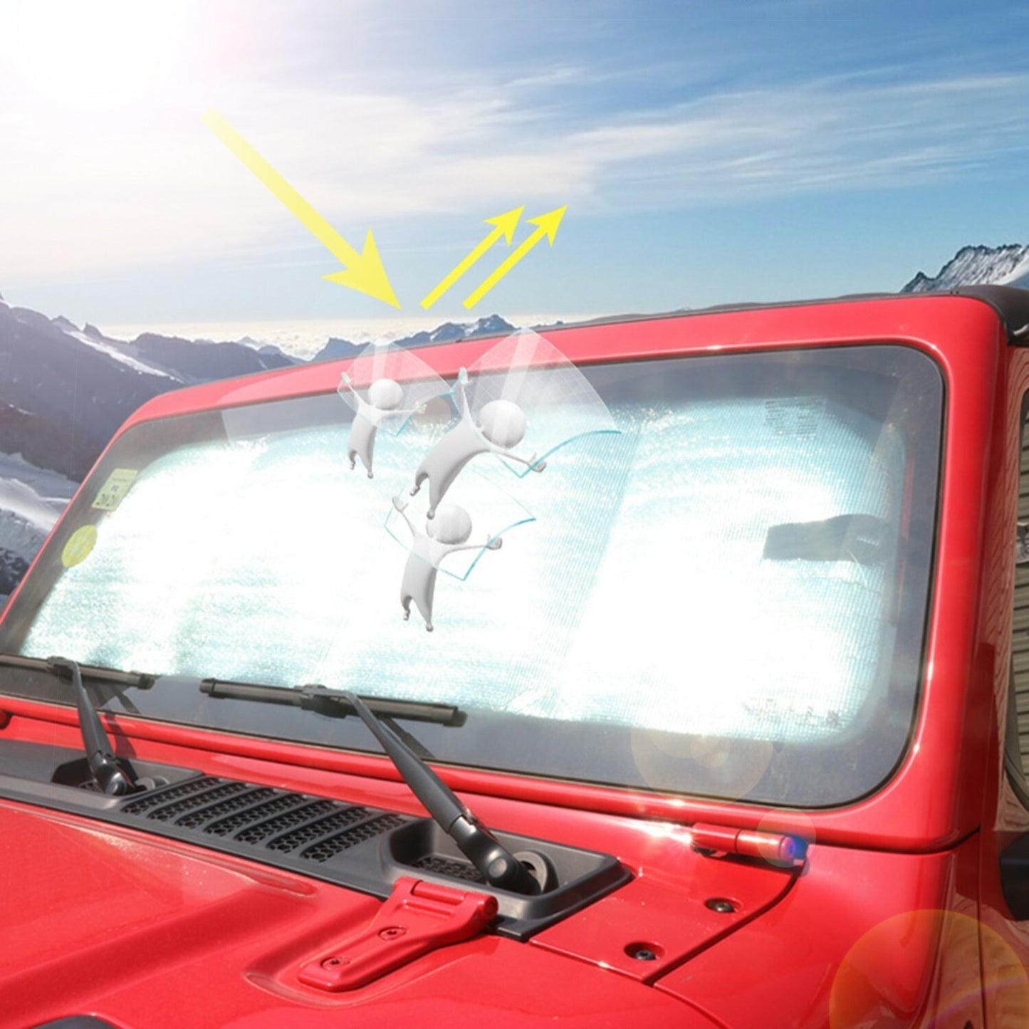 for 18-22 for Jeep JL JT UV Reflecting Front Windshield Sun Shade Heat Insulation
